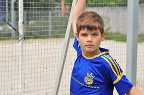 Boy Baby player on Soccer Field