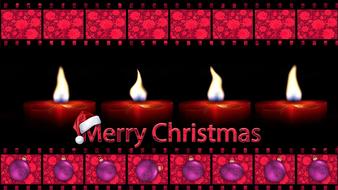 red merry christmas candles background