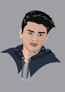 Portrait of Young guy face