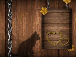 cat silhouette on Wood Background