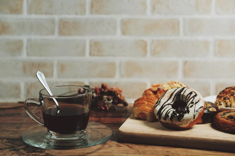 hot coffee and pastries