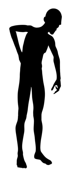 silhouette man with back pain