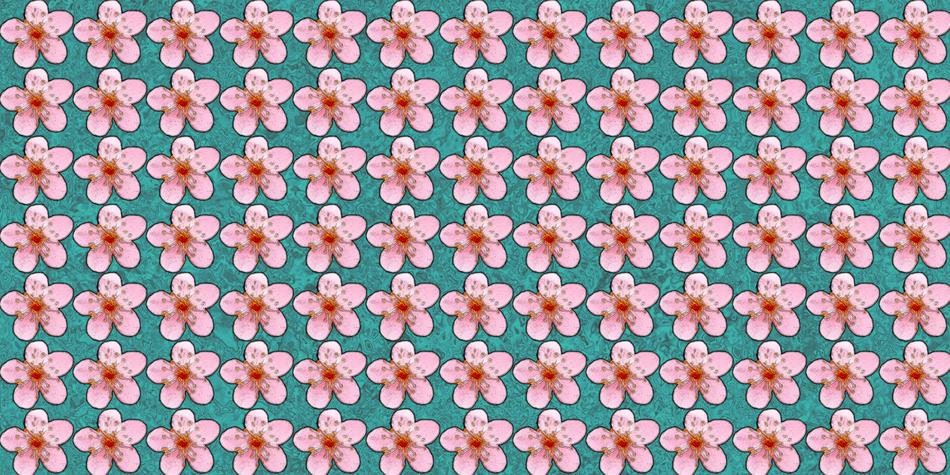 cherry flowerblue green pink