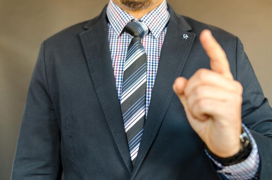 businessman finger blur