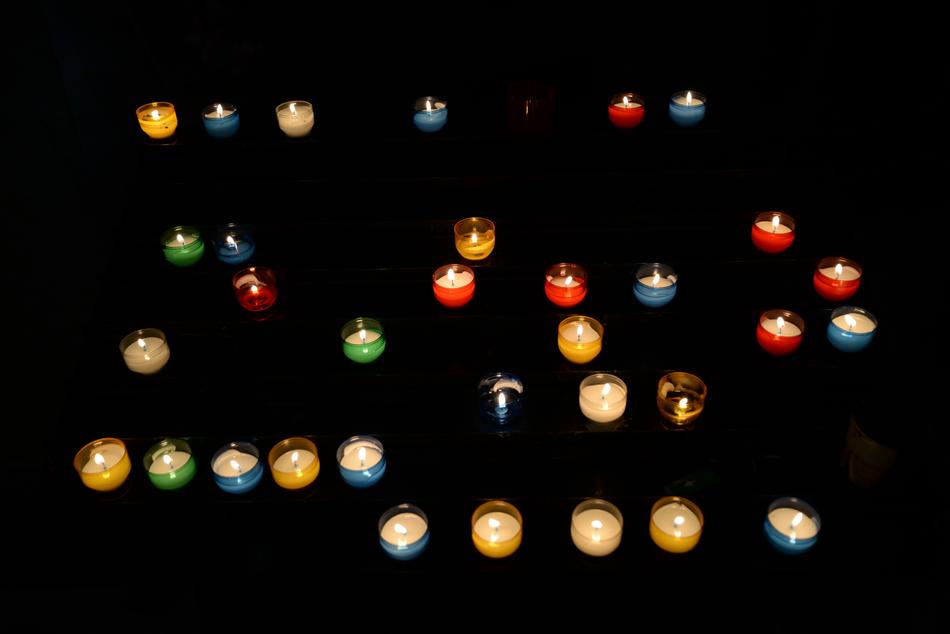 Candles Lit Church