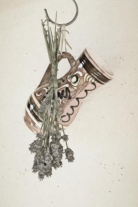 pitcher rural lavender ornament