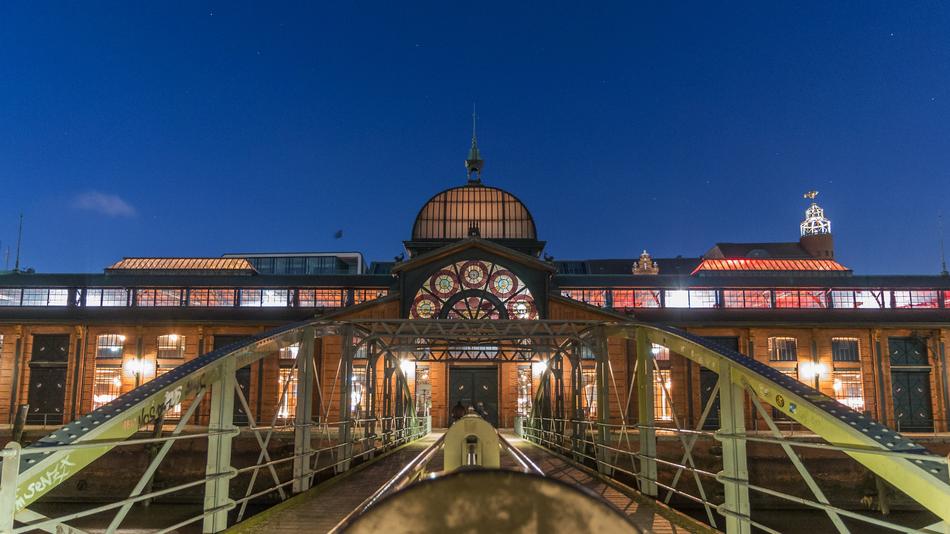 Architecture in Hamburg at evening