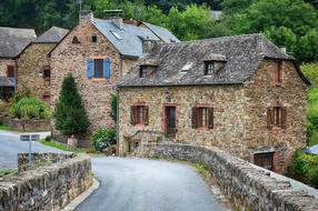 medieval architecture in old french village