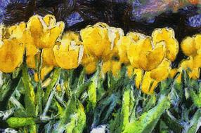 painting oil digital tulips