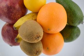 healthy fruits on a white background
