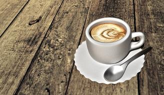 coffee mug on a wooden table