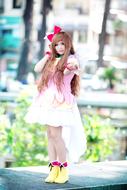 Asian Girl With White Skin In Nice Dress