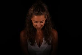 Portrait of Adult girl at dark