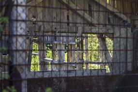 iron grid on Abandoned Window