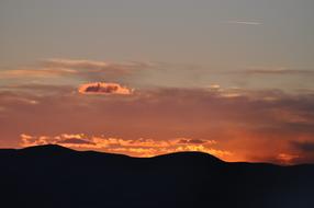 Sunset Dawn over mountains Panoramic view