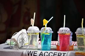 Colorful lemonade in a glass