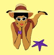 vintage lady retro fifties beach