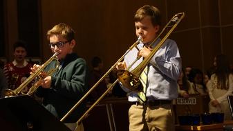 Music performance boy and man