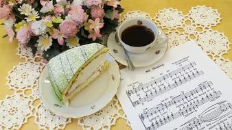 hot coffee and cake