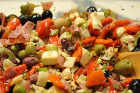 roasted vegetables in a salad