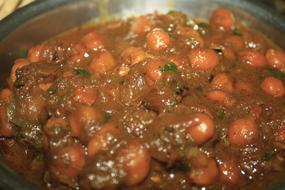 vegetables in sauce in a saucepan