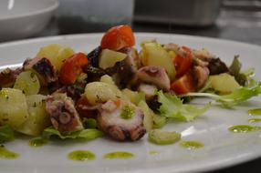 Meat and vegetables on a plate