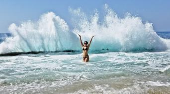 bikini beach ocean girl water