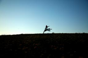 Woman dancer silhouette Landscape