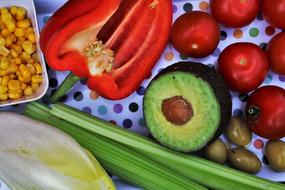 Avacado and fresh peppers
