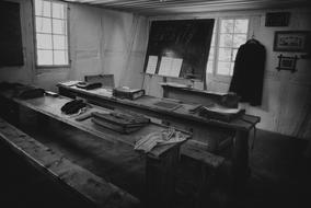 Black And White photo of School classroom