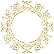gold frame round border decoration