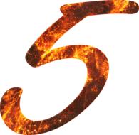 clipart of number 5 fire font fire