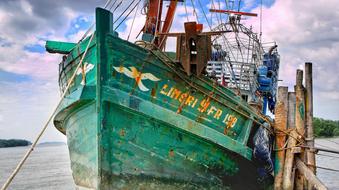 Fishing Trawler Boat at dock