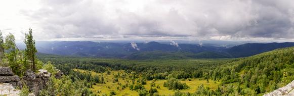 a big mountain in the clouds