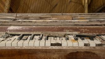 old Piano Broken Destroyed