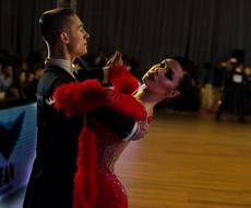 Boy and girl dancing on Competition