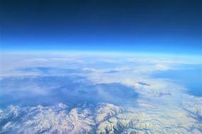view of the blue earth from space