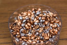 colored coffee beans