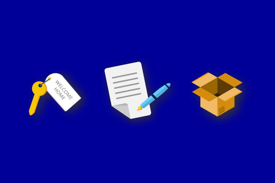 key, list and box