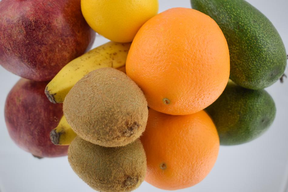 healthy fruits on a white background