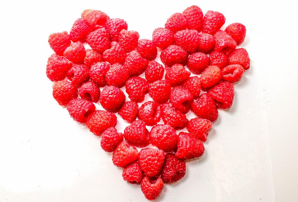 Raspberry heart pattern