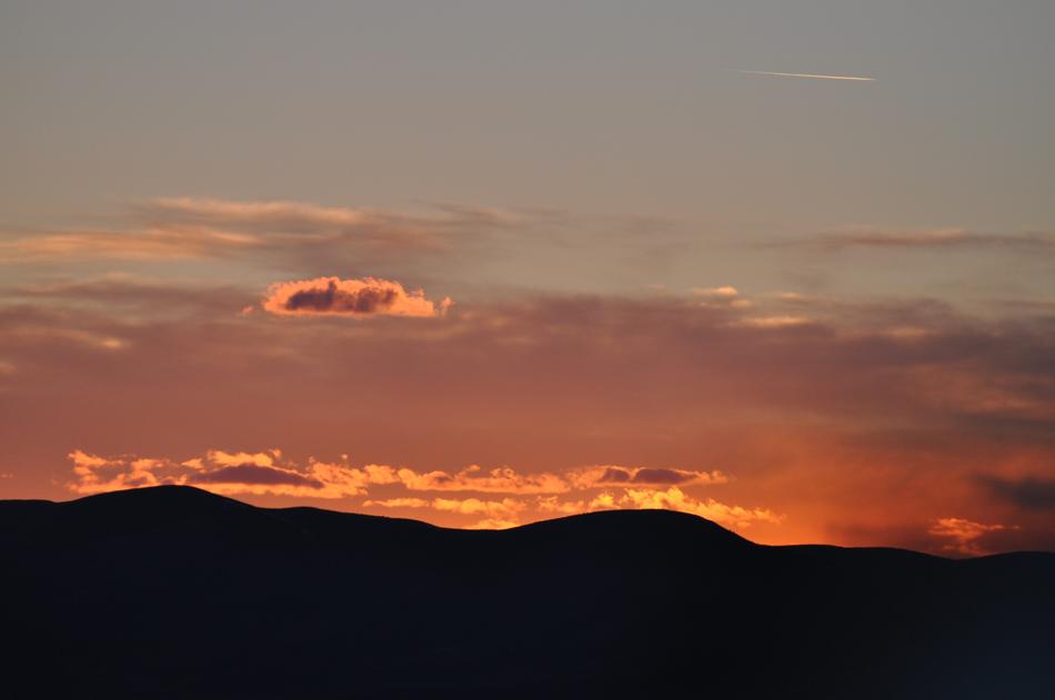 Sunset Dawn over mountains Panoramic view