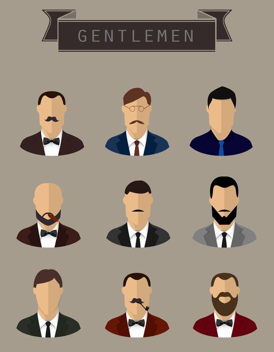 gentlemen faces clipart
