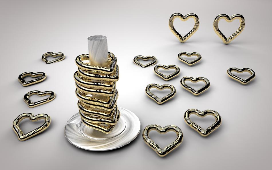 Background Heart Gold