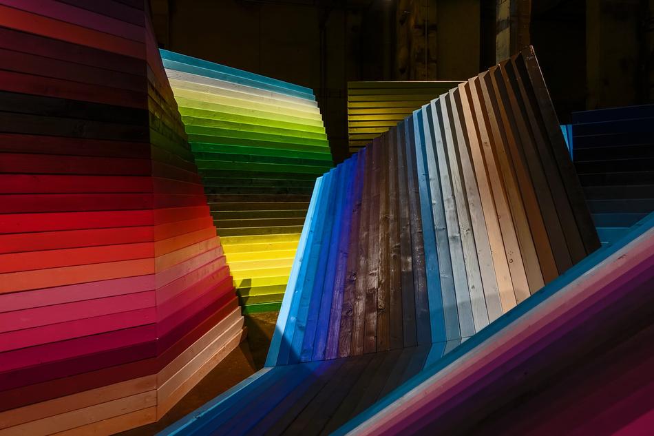 rainbow chrome shapes
