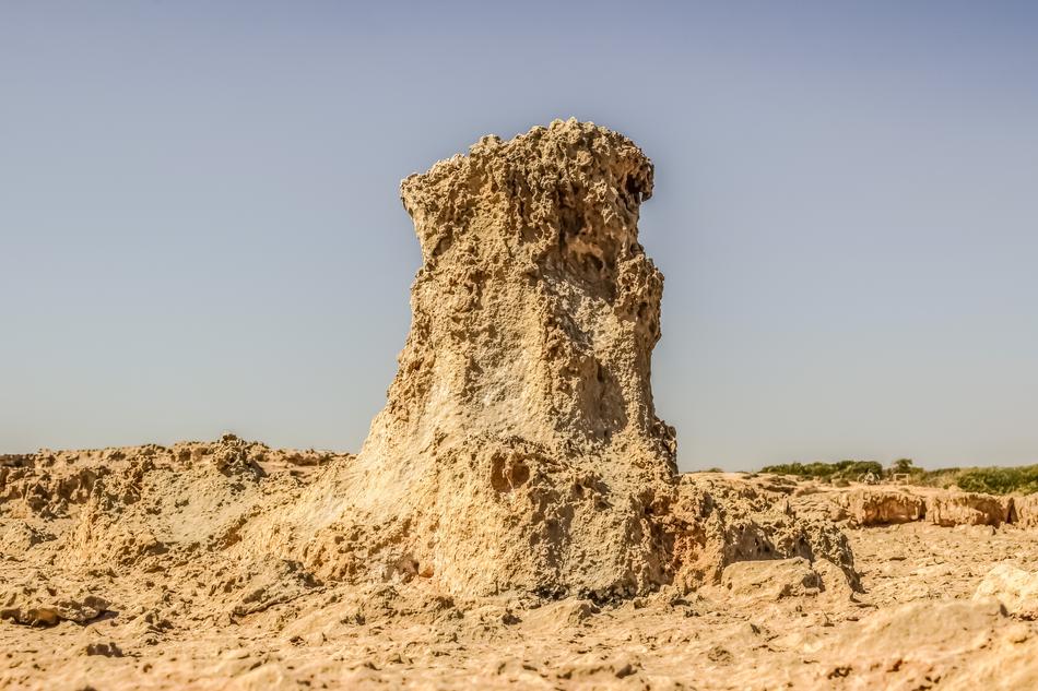 a big rock in the desert