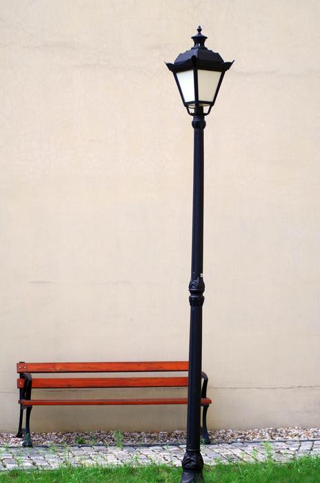 Lamppost Bench No One