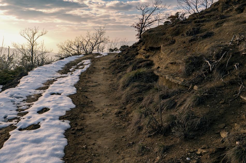 snow trail near the field
