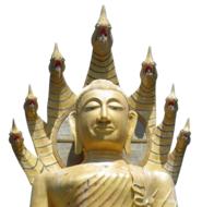 golden Buddha with bird heads