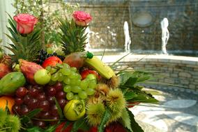 decorated plate of fruit